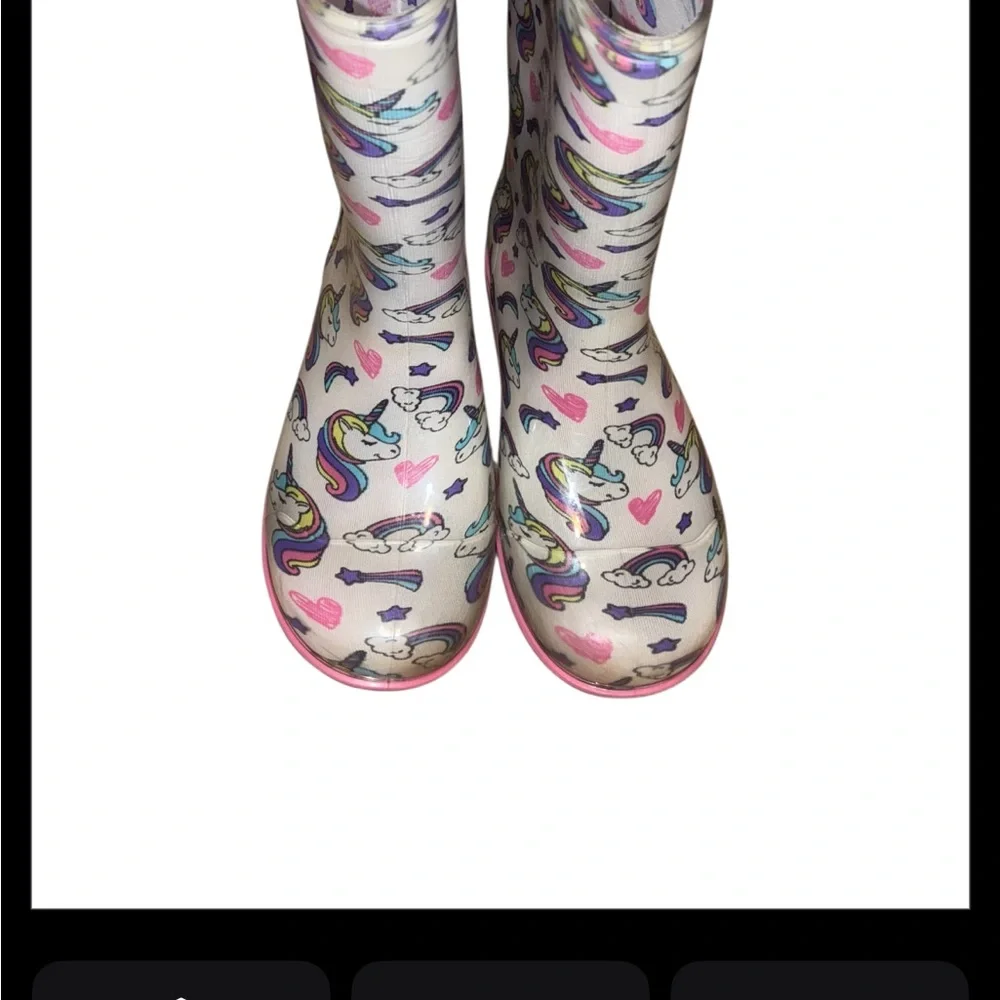 Kids shoes bundle rain boots and High Top converse Unicorn size 3